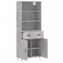 Hohes Sideboard aus betongrauem Sperrholz, 69,5 x 34 x 180 cm von vidaXL, Sideboards - Ref: Foro24-3200493, Preis: 133,89 €, ...