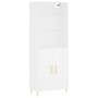 Aparador alto madera contrachapada blanco 69,5x34x180 cm de vidaXL, Aparadores - Ref: Foro24-3189941, Precio: 139,95 €, Descu...