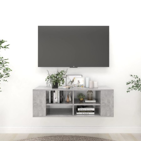 Mueble pared TV madera contrachapada gris hormigón 102x35x35 cm en Muebles TV | Comprar online en Foro24