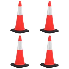 Reflective traffic cones with heavy base 4 pcs 75 cm by vidaXL, Road and traffic signs - Ref: Foro24-150943, Price: 102,33 €,...