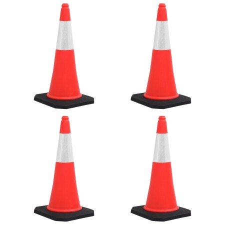 Reflective traffic cones with heavy base 4 pcs 75 cm by vidaXL, Road and traffic signs - Ref: Foro24-150943, Price: 102,33 €,...