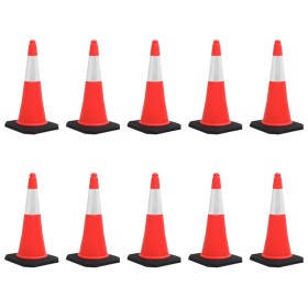 Reflective traffic cones with heavy base 10 units 75 cm by vidaXL, Road and traffic signs - Ref: Foro24-150944, Price: 198,78...