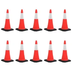 Reflective traffic cones with heavy base 10 units 75 cm by vidaXL, Road and traffic signs - Ref: Foro24-150944, Price: 190,80...