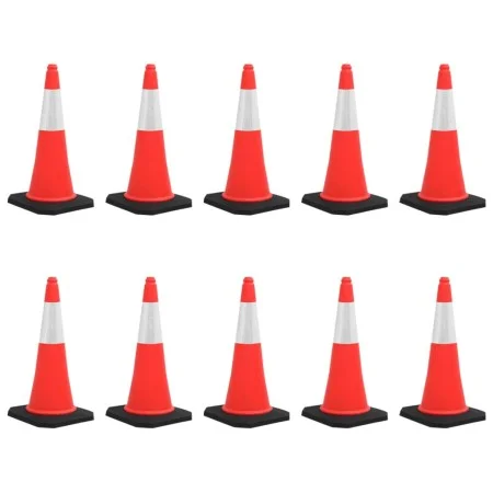 Reflective traffic cones with heavy base 10 units 75 cm by vidaXL, Road and traffic signs - Ref: Foro24-150944, Price: 190,80...