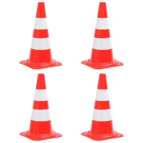 Conos de tráfico reflectantes 4 unidades rojo y blanco 50 cm de vidaXL, Señales de carretera y tráfico - Ref: Foro24-150945, ...