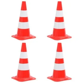 Reflective traffic cones 4 units red and white 50 cm by vidaXL, Road and traffic signs - Ref: Foro24-150945, Price: 53,40 €, ...
