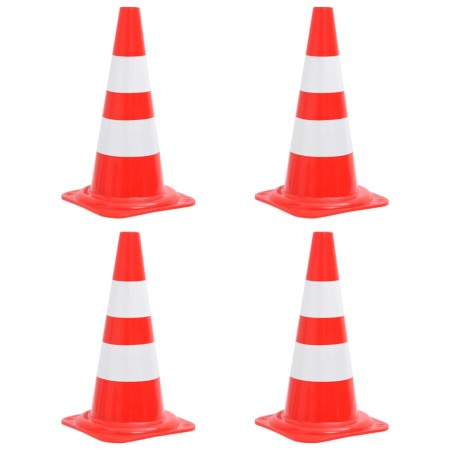 Reflective traffic cones 4 units red and white 50 cm by vidaXL, Road and traffic signs - Ref: Foro24-150945, Price: 50,40 €, ...