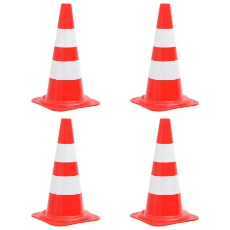 Reflective traffic cones 4 units red and white 50 cm by vidaXL, Road and traffic signs - Ref: Foro24-150945, Price: 53,40 €, ...
