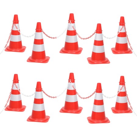 Cone game with chain 10 m red and white by vidaXL, Road and traffic signs - Ref: Foro24-150948, Price: 103,16 €, Discount: %