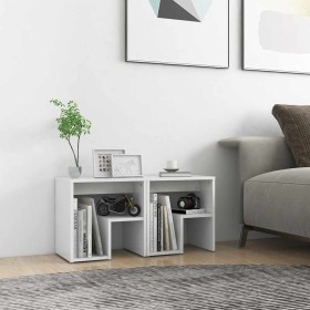 Mesitas de noche 2 uds madera contrachapada blanco 40x30x40 cm Mesitas de noche 2 uds madera contrachapada blanco 40x30x40 cm