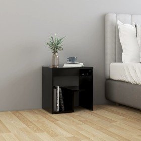 Mesita de noche madera contrachapada negro 40x30x40 cm Mesita de noche madera contrachapada negro 40x30x40 cm