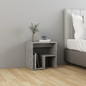 Mesita de noche madera contrachapada gris hormigón 40x30x40 cm Mesita de noche madera contrachapada gris hormigón 40x30x40 cm