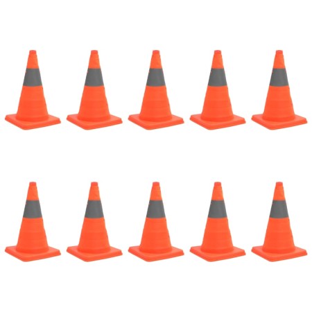 Conos de tráfico emergentes 10 unidades 42 cm de vidaXL, Señales de advertencia y protección - Ref: Foro24-150950, Precio: 89...