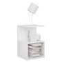 Mesitas de noche 2 uds contrachapada blanco brillo 35x35x55 cm
