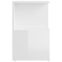 Mesitas de noche 2 uds contrachapada blanco brillo 35x35x55 cm