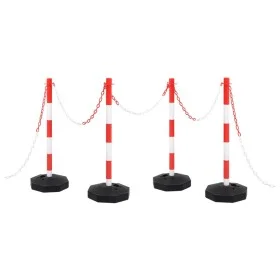 Barrier set with posts and plastic chain 10 m by vidaXL, Road and traffic signs - Ref: Foro24-150954, Price: 67,38 €, Discoun...
