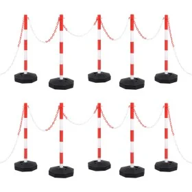 Barrier set with posts and plastic chain 10 m by vidaXL, Road and traffic signs - Ref: Foro24-150955, Price: 134,09 €, Discou...