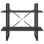 Estantería de 2 niveles madera contrachapada gris 80x30x70 cm
