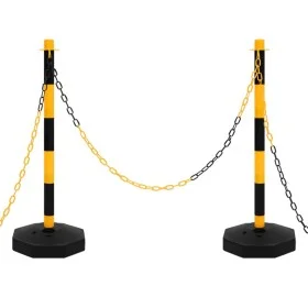 Barrier set with posts and plastic chain 10 m by vidaXL, Road and traffic signs - Ref: Foro24-150956, Price: 43,15 €, Discoun...