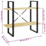 Estantería de 2 niveles madera maciza de pino 80x30x70 cm