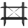 Estantería 2 niveles madera maciza de pino negra 80x30x70 cm