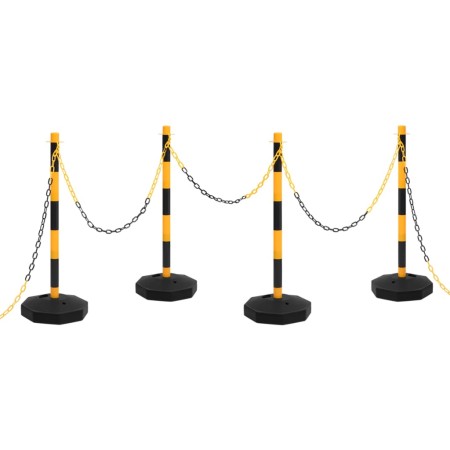 Barrier set with posts and plastic chain 10 m by vidaXL, Road and traffic signs - Ref: Foro24-150957, Price: 73,33 €, Discoun...