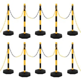 Barrier set with posts and plastic chain 10 m by vidaXL, Road and traffic signs - Ref: Foro24-150958, Price: 138,19 €, Discou...