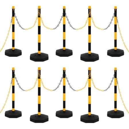 Barrier set with posts and plastic chain 10 m by vidaXL, Road and traffic signs - Ref: Foro24-150958, Price: 138,19 €, Discou...