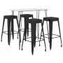 Hoher Tisch und Barhocker 5 Stück schwarz und weiß von vidaXL, Möbelsets für Küchen und Esszimmer - Ref: Foro24-3057401, Prei...