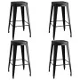 High table and bar stools 5 pieces black and white by vidaXL, Furniture sets for kitchens and dining rooms - Ref: Foro24-3057...