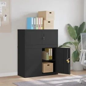 Black steel filing cabinet 90x40x110 cm by vidaXL, Lockers and storage cabinets - Ref: Foro24-3188322, Price: 286,82 €, Disco...