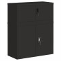 Aktenschrank aus schwarzem Stahl, 90 x 40 x 110 cm von vidaXL, Schließfächer und Lagerschränke - Ref: Foro24-3188322, Preis: ...