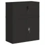 Aktenschrank aus schwarzem Stahl, 90 x 40 x 110 cm von vidaXL, Schließfächer und Lagerschränke - Ref: Foro24-3188322, Preis: ...