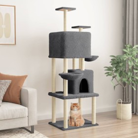 Katzenkratzbaum mit dunkelgrauen Sisalpfosten 180 cm von vidaXL, Katzenmöbel - Ref: Foro24-172033, Preis: 94,80 €, Rabatt: %