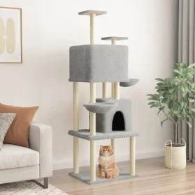 Cat scratching post with light gray sisal posts 180 cm by vidaXL, Cat furniture - Ref: Foro24-172032, Price: 83,71 €, Discoun...