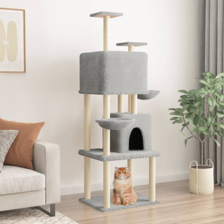 Katzenkratzbaum mit hellgrauen Sisalstämmen 180 cm von vidaXL, Katzenmöbel - Ref: Foro24-172032, Preis: 84,98 €, Rabatt: %
