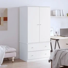 Kleiderschrank ALTA aus massivem Kiefernholz, weiß, 90 x 55 x 170 cm von vidaXL, Kleiderschränke - Ref: Foro24-353930, Preis:...