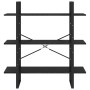 Estantería 3 niveles madera maciza de pino negro 100x30x105 cm