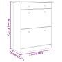 Tall solid pine wood shoe cabinet 77x35x96 cm by vidaXL, Shoe racks and shoe organizers - Ref: Foro24-353923, Price: 133,14 €...