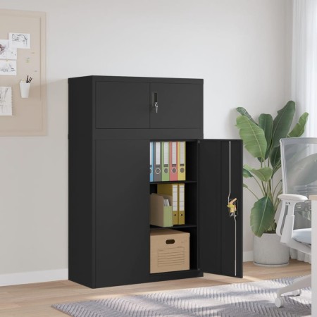 Aktenschrank aus schwarzem Stahl 90x40x145 cm von vidaXL, Schließfächer und Lagerschränke - Ref: Foro24-3188324, Preis: 334,0...