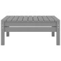 Conjunto de muebles de jardín 3 piezas madera maciza pino gris