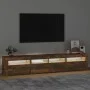 Mueble de TV con luces LED color roble ahumado 210x35x40 cm de vidaXL, Muebles TV - Ref: Foro24-3152735, Precio: 152,65 €, De...