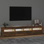 TV-Schrank mit LED-Leuchten, Farbe Eiche geräuchert, 210 x 35 x 40 cm von vidaXL, TV-Möbel - Ref: Foro24-3152735, Preis: 155,...