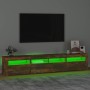 TV-Schrank mit LED-Leuchten, Farbe Eiche geräuchert, 210 x 35 x 40 cm von vidaXL, TV-Möbel - Ref: Foro24-3152735, Preis: 155,...