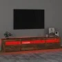 Mueble de TV con luces LED color roble ahumado 210x35x40 cm de vidaXL, Muebles TV - Ref: Foro24-3152735, Precio: 152,65 €, De...