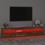 TV-Schrank mit LED-Leuchten, Farbe Eiche geräuchert, 210 x 35 x 40 cm von vidaXL, TV-Möbel - Ref: Foro24-3152735, Preis: 155,...