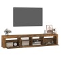 TV-Schrank mit LED-Leuchten, Farbe Eiche geräuchert, 210 x 35 x 40 cm von vidaXL, TV-Möbel - Ref: Foro24-3152735, Preis: 155,...