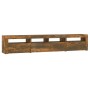 Mueble de TV con luces LED color roble ahumado 210x35x40 cm de vidaXL, Muebles TV - Ref: Foro24-3152735, Precio: 158,63 €, De...