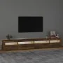 Mueble de TV con luces LED roble ahumado 270x35x40 cm de vidaXL, Muebles TV - Ref: Foro24-3152751, Precio: 182,70 €, Descuent...