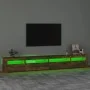 Mueble de TV con luces LED roble ahumado 270x35x40 cm de vidaXL, Muebles TV - Ref: Foro24-3152751, Precio: 182,70 €, Descuent...